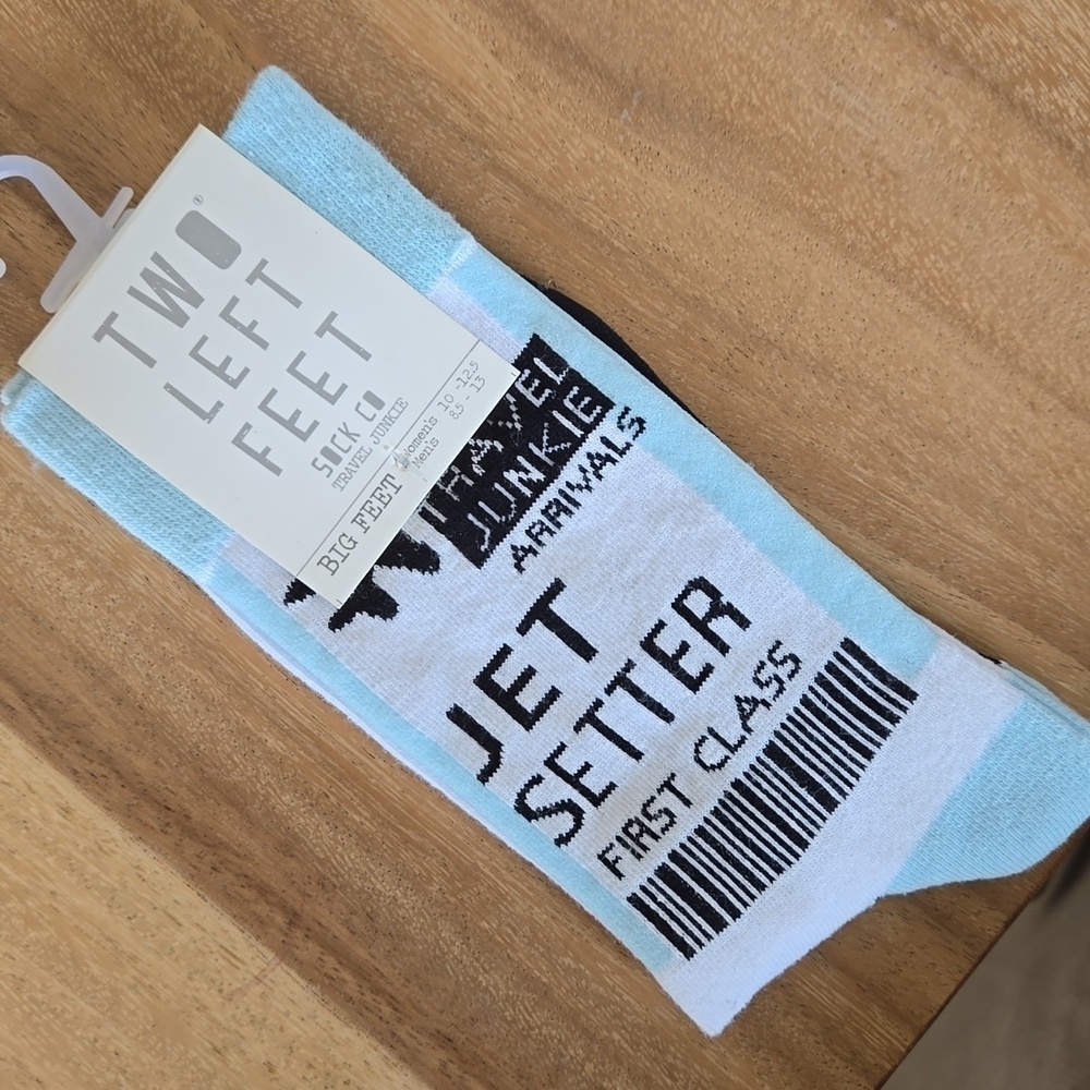 Two left feet socks, Jet Setter w10-12.5, m8.5-13, nwt